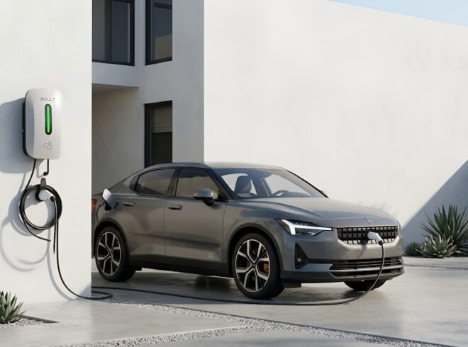 electric vehicle charging in a modern home garage - ev charger installation benefits for homeowners