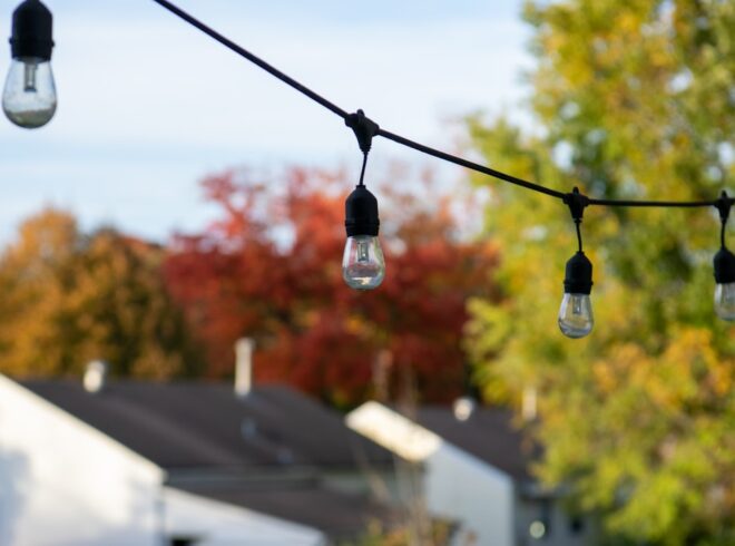 Outdoor string lights and electrical safety tips for homes and businesses.